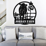 Monogram Cow Farm Welcome Sign ~ Metal Porch Sign | Metal Gate Sign | Farm Entrance Sign | Metal Farmhouse