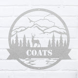 Mountain Deer Monogram ~ Metal Porch Sign | Metal Gate Sign | Farm Entrance Sign | Metal Farmhouse