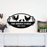Custom Chicken Farm Sign ~ Metal Porch Sign | Metal Gate Sign | Farm Entrance Sign | Metal Farmhouse