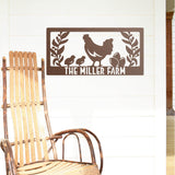 Monogram Chicken Farm Sign ~ Metal Porch Sign | Metal Gate Sign | Farm Entrance Sign | Metal Farmhouse