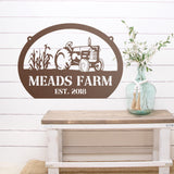 Tractor Farm Name Sign ~ Metal Porch Sign | Metal Gate Sign | Farm Entrance Sign | Metal Farmhouse