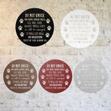 Do Not Knock Dog Will Bark Metal Sign ~ Outdoor Metal Sign, Custom Metal Sign, Metal Door Hanger, Personalized Metal Sign, Housewarming Gift