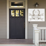 Porch Monogram Sign ~ Outdoor Metal Sign, Door Hanger Sign, House Number Sign, Last Name Sign, Address Plaque, Personalized Metal Sign