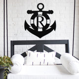 Anchor Monogram Sign ~ Metal Porch Sign - Outdoor Sign - Front Door Sign - Metal Beach Sign - Beach House