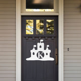 Sand Castle Monogram Sign ~ Metal Porch Sign - Outdoor Sign - Front Door Sign - Metal Beach Sign - Beach House