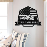 Mountain Flag Family Sign ~ Metal Porch Sign - Outdoor Sign - Front Door Sign - Metal Mountain Sign - Woodland Sign