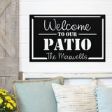 Custom Family Patio Sign ~ Metal Porch Sign | Outdoor Sign | Front Door Sign | Metal Pool Sign