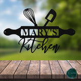 Custom Kitchen ~ Outdoor Metal Sign, Metal Sign, Wedding Gift, Personalized Metal Sign, Gift For Couple, Metal Wall Art, Word Wall Art