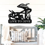 Live To Dive Sign ~ Metal Porch Sign - Outdoor Sign - Front Door Sign - Metal Beach Sign - Beach House