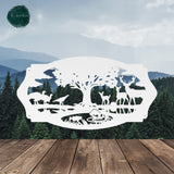 Hunting Woodland Scene Sign ~ Metal Porch Sign | Outdoor Sign | Front Door Sign | Metal Hunting Sign | Cabin Sign