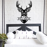 Deer Head Last Name Sign ~ Metal Porch Sign | Outdoor Sign | Front Door Sign | Metal Hunting Sign | Cabin Sign