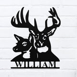 Buck & Doe Name Sign ~ Metal Porch Sign | Outdoor Sign | Front Door Sign | Metal Hunting Sign | Cabin Sign