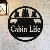 Cabin Life Sign ~ Metal Porch Sign | Outdoor Sign | Front Door Sign | Metal Hunting Sign | Cabin Sign