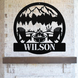Bonfire Family Name Sign ~ Metal Porch Sign | Outdoor Sign | Front Door Sign | Metal Lake Sign | Cabin Sign