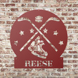 Hockey Custom Sign ~ Metal Porch Sign - Outdoor Sign - Personalized Metal Sign - Hokey Home Sign