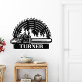Chainsaw Custom Sign ~ Metal Porch Sign - Outdoor Sign - Personalized Metal Sign - Lumber Sign