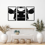 Cow Face Three Piece Set ~ Metal Porch Sign - Outdoor Sign - Personalized Metal Sign - Family Monogram Sign - Steel Farmhouse Sign