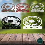 Welcome Hunting Last Name Sign ~ Outdoor Metal Sign, Door Hanger Sign, Last Name Sign, Personalized Metal Sign, Gift For Couple, Porch Sign