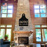 Home Address Cow Tag Sign ~ Metal Porch Sign | Metal Gate Sign | Farm Entrance Sign | Metal Farmhouse | Cow Sign | Highland Cow