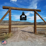 Last Name Personalized Cow Tag Sign ~ Metal Porch Sign | Metal Gate Sign | Farm Entrance Sign | Metal Farmhouse | Cow Sign | Highland Cow