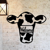 Cow Welcome Sign ~ Metal Porch Sign | Metal Gate Sign | Farm Entrance Sign | Metal Farmhouse | Cow Sign | Highland Cow
