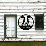 Personalized Cow Farm Name Sign ~ Metal Porch Sign | Metal Gate Sign | Farm Entrance Sign | Metal Farmhouse | Cow Sign | Highland Cow