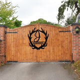 Antler Monogram Family Sign ~ Metal Porch Sign | Outdoor Sign | Front Door Sign | Cabin Sign
