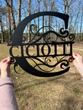 Custom Metal Signs | Monogram Wall Decor | Metal Wall Art | Last Name Sign | Family Name Sign | Personalized Wedding Gift | Custom Metal Art