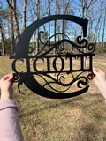 Custom Metal Signs | Monogram Wall Decor | Metal Wall Art | Last Name Sign | Family Name Sign | Personalized Wedding Gift | Custom Metal Art