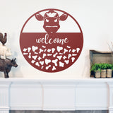 Cow Welcome Sign ~ Metal Porch Sign | Metal Gate Sign | Farm Entrance Sign | Metal Farmhouse | Cow Sign | Highland Cow