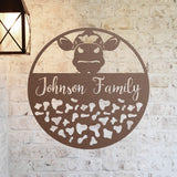 Last Name Personalized Cow Family Sign ~ Metal Porch Sign | Metal Gate Sign | Farm Entrance Sign | Metal Farmhouse | Cow Sign | Highland Cow