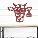 House Number Cow Tag Sign ~ Metal Porch Sign | Metal Gate Sign | Farm Entrance Sign | Metal Farmhouse | Cow Sign | Highland Cow | Address