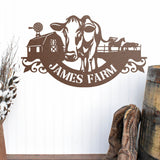 Personalized Cow Farm Sign ~ Metal Porch Sign | Metal Gate Sign | Farm Entrance Sign | Metal Farmhouse | Cow Sign | Highland Cow | Address