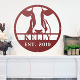 Personalized Cow Farm Name Sign ~ Metal Porch Sign | Metal Gate Sign | Farm Entrance Sign | Metal Farmhouse | Cow Sign | Highland Cow