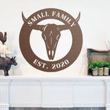 Personalized Cow Skull Name Sign ~ Metal Porch Sign | Metal Gate Sign | Farm Entrance Sign | Metal Farmhouse | Cow Sign | Highland Cow