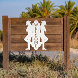 Welcome Cowboy Sign ~ Metal Porch Sign | Metal Gate Sign | Farm Entrance Sign | Metal Farmhouse | Western Door Hanger | Western Welcome Sign