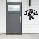 Welcome Cowboy Sign ~ Metal Porch Sign | Metal Gate Sign | Farm Entrance Sign | Metal Farmhouse | Western Door Hanger | Western Welcome Sign