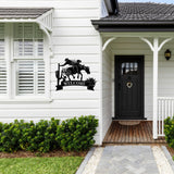 Welcome Cowboy Sign ~ Metal Porch Sign | Metal Gate Sign | Farm Entrance Sign | Metal Farmhouse | Western Door Hanger | Western Welcome Sign