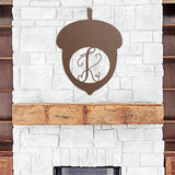 Acorn Monogram Sign ~ Metal Porch Sign, Fall Door Hanger, Fall Metal Sign, Metal Fall Sign, Fall Sign, Fall Porch Sign, Custom Autumn