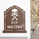 Tombstone Last Name Sign ~ Metal Porch Sign, Fall Door Hanger, Fall Metal Sign, Metal Fall Sign, Fall Sign, Fall Porch Sign, Custom Autumn