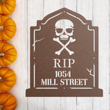 Tombstone Home Address Sign ~ Metal Porch Sign, Fall Door Hanger, Fall Metal Sign, Metal Fall Sign, Fall Sign, Porch Sign, Custom Autumn