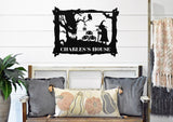 Spooky Witch Welcome Sign ~ Metal Porch Sign, Fall Door Hanger, Fall Metal Sign, Metal Fall Sign, Fall Sign, Porch Sign, Custom Autumn Sign