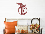 Witch's Hat Monogram, Metal Porch Sign, Fall Door Hanger, Fall Metal Sign, Metal Fall Sign, Fall Sign, Porch Sign, Custom Halloween Sign