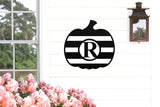 Pumpkin Stripped Monogram Sign, Metal Porch Sign, Fall Door Hanger, Fall Metal Sign, Metal Fall Sign, Fall Sign, Porch Sign, Custom Sign
