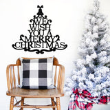 We Wish You A Merry Christmas Porch Sign ~ Custom Metal Door Hanger, Personalized Christmas Décor, Winter Porch Sign, Metal Christmas Sign