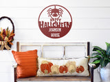 Spider Halloween Welcome Sign ~ Metal Porch Sign, Fall Door Hanger, Fall Metal Sign, Metal Fall Sign, Fall Sign, Porch Sign, Custom Autumn
