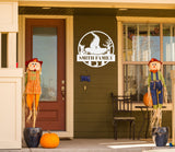 Witch's Hat Custom Welcome Sign ~ Metal Porch Sign, Fall Door Hanger, Fall Metal Sign, Metal Fall Sign, Fall Sign, Porch Sign, Custom Autumn