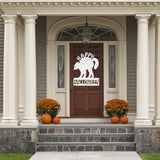 Happy Halloween Cat Welcome Sign, Metal Porch Sign, Fall Door Hanger, Fall Metal Sign, Metal Fall Sign, Fall Sign, Porch Sign, Custom Autumn