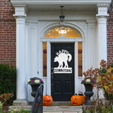 Happy Halloween Cat Welcome Sign, Metal Porch Sign, Fall Door Hanger, Fall Metal Sign, Metal Fall Sign, Fall Sign, Porch Sign, Custom Autumn