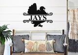 Thanksgiving Turkey Name Sign, Metal Porch Sign, Fall Door Hanger, Fall Metal Sign, Metal Fall Sign, Fall Sign, Porch Sign, Thanksgiving